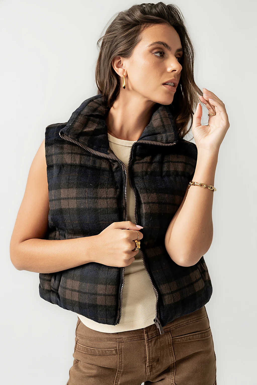 Brielle Puffer Vest in Navy