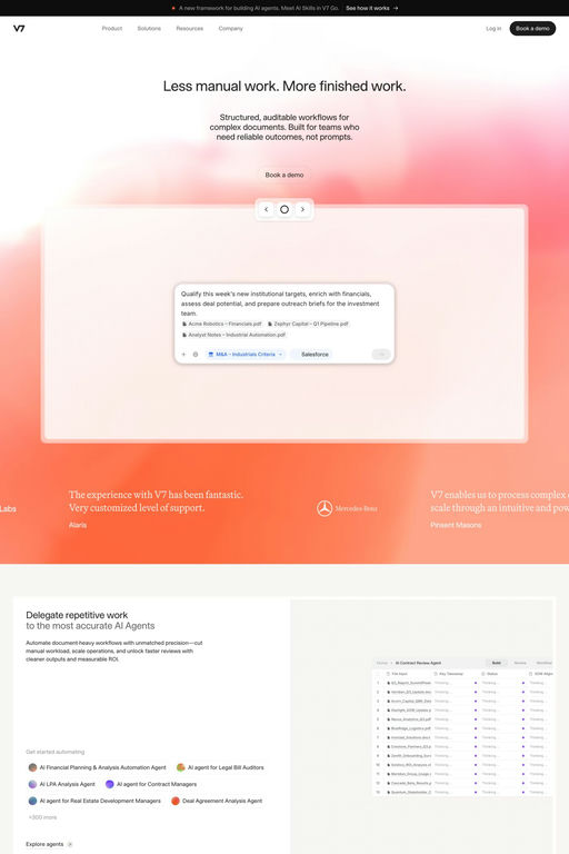 V7 Go website screenshot