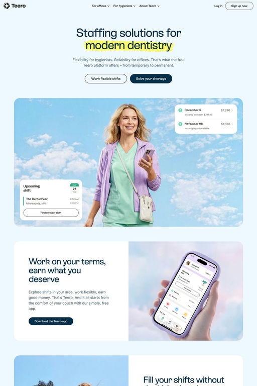 Teero website screenshot