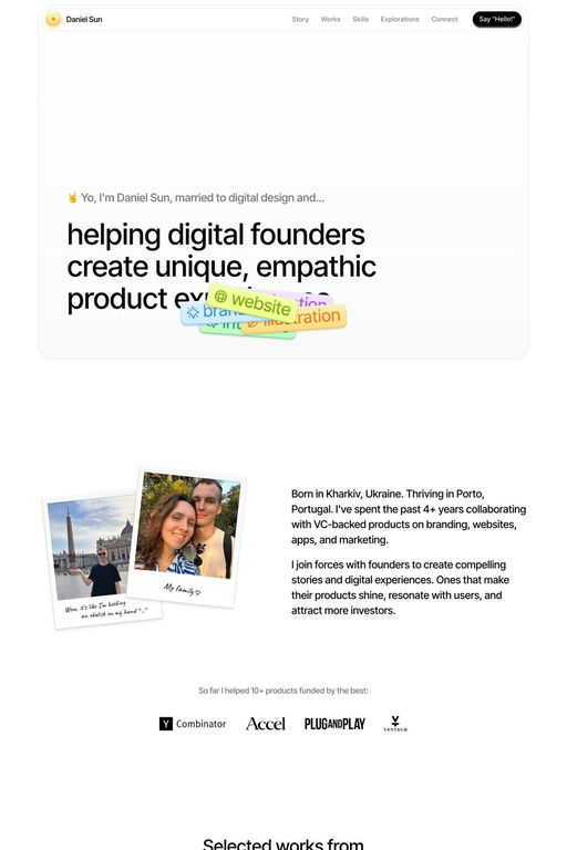 Daniel Sun website screenshot