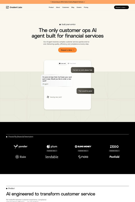 Gradient Labs website screenshot