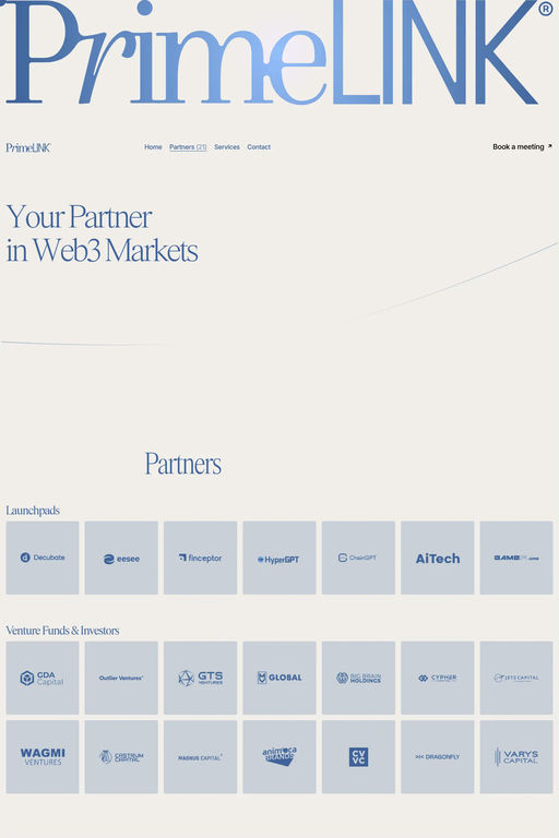 PrimeLink website screenshot