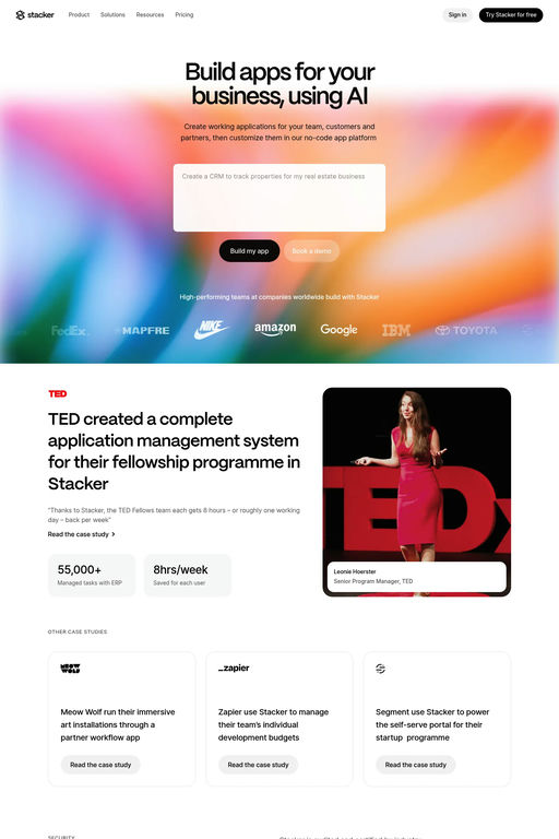 Stacker website screenshot