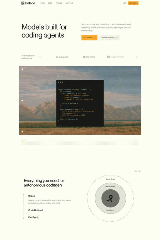 Relace website screenshot