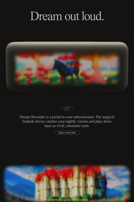 Dream Recorder website screenshot