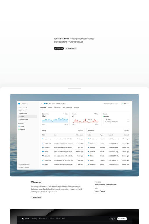 Jonas Brinkhoff website screenshot