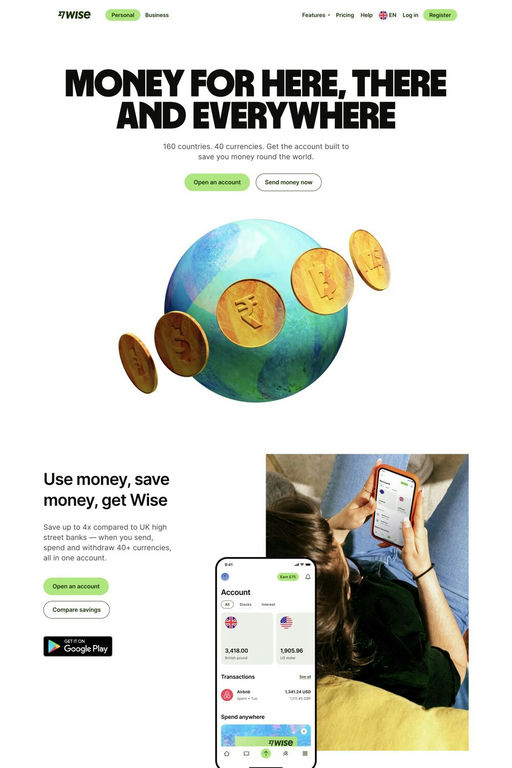 Wise website screenshot