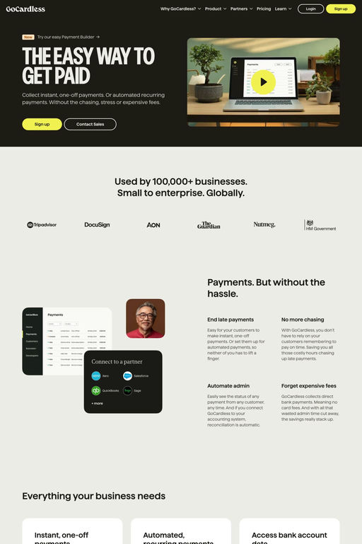 GoCardless website screenshot