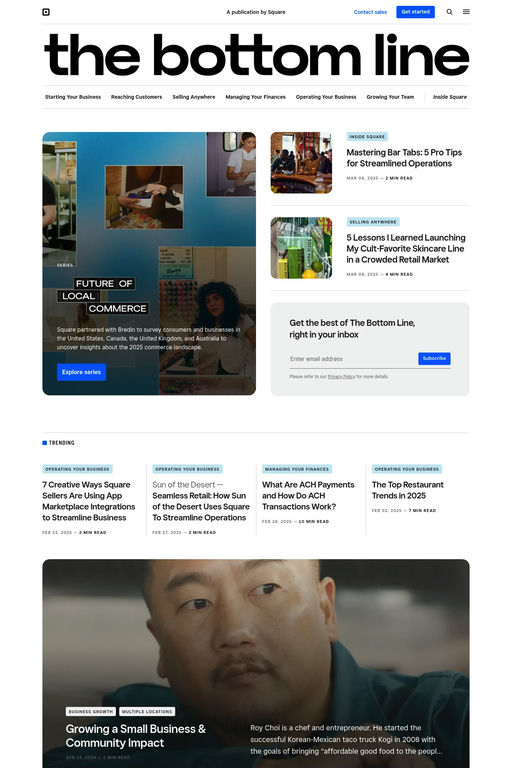 The Bottom Line website screenshot