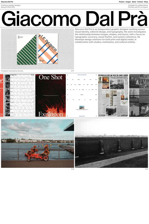 Giacomo Dal Prà website screenshot