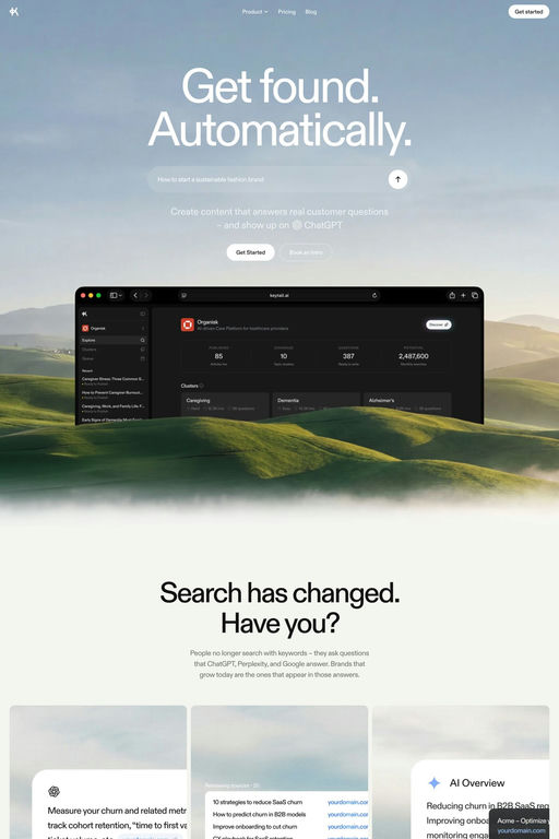 Keytail website screenshot