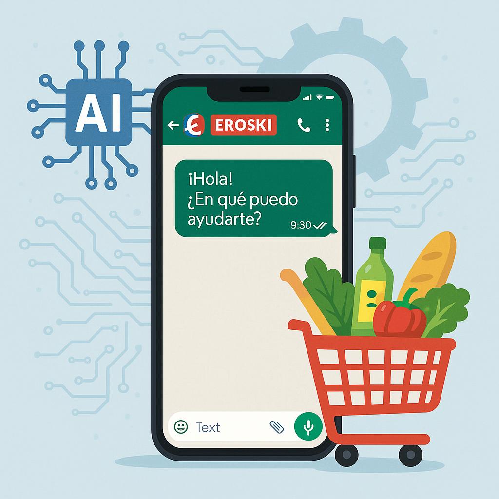 Eroski launches pilot test of shopping via WhatsApp with artificial intelligence.