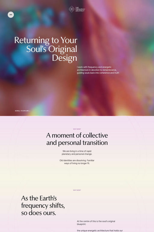 The Frequency Architect website screenshot