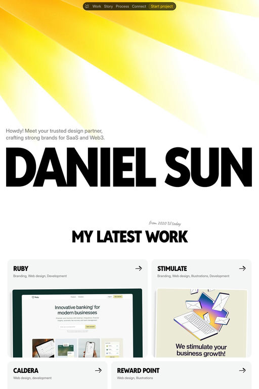 Daniel Sun website screenshot