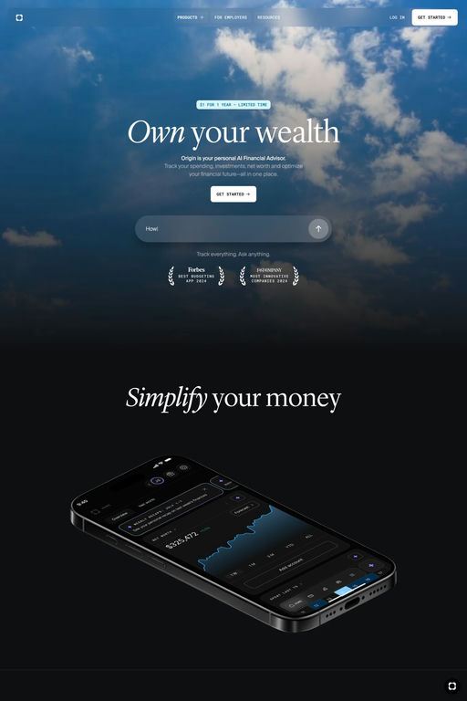 Origin website screenshot