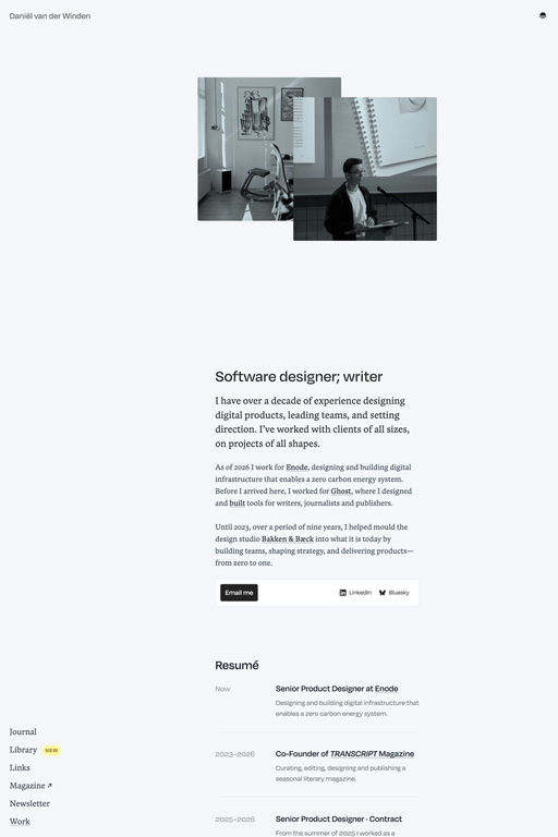 Daniël van der Winden website screenshot