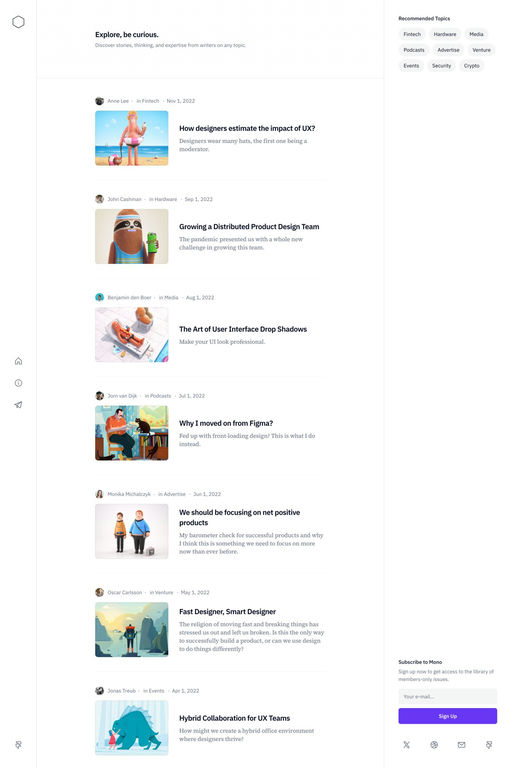 Mono template screenshot