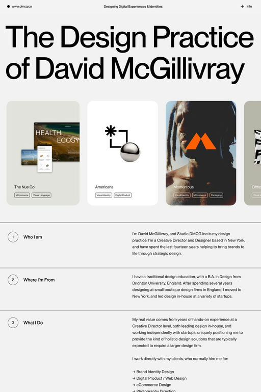David McGillivray website screenshot