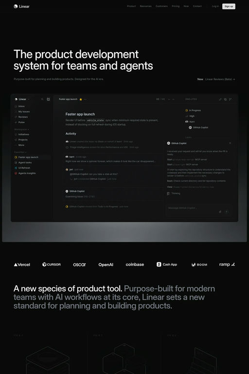 Linear website screenshot