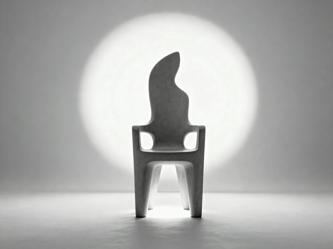 Luminous Gray Armchair Silhouette