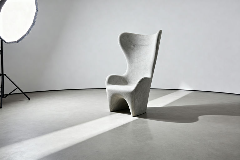 Minimalist Gray Armchair Shadow Study