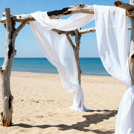 Driftwood Linen Beach Artistic Setup
