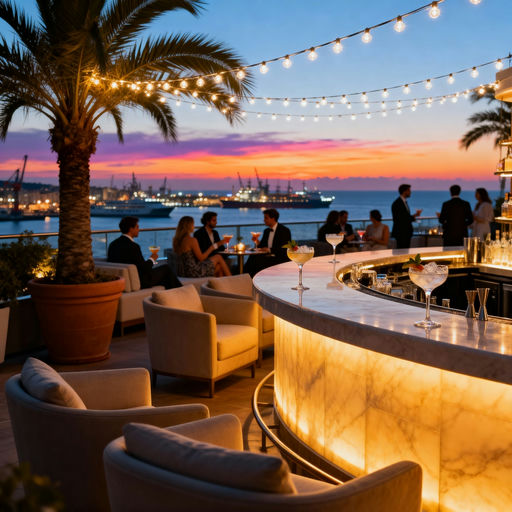 Stylish Rooftop Port Sunset