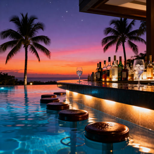 Sophisticated Swim-Up Bar at Dusk