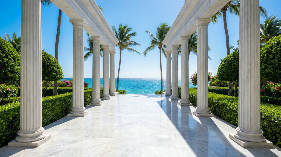 Luxury Resort Columned Walkway