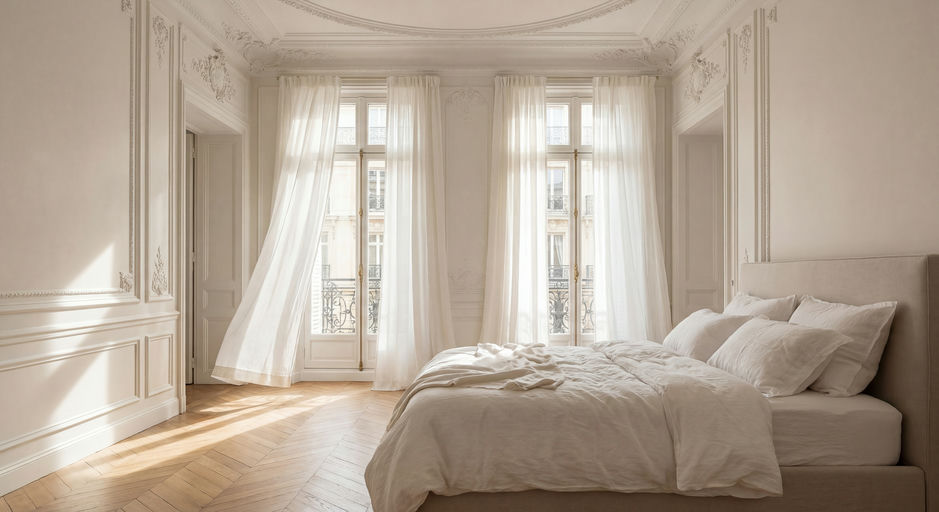 Sun-Drenched Parisian Bedroom Interior