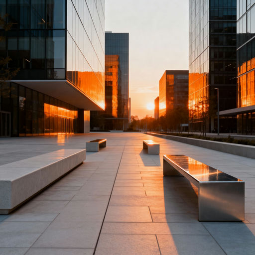Minimalist Plaza at Sunset