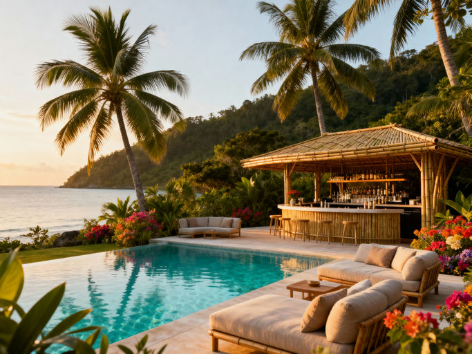 Azure Poolside Bamboo Bar Lounge