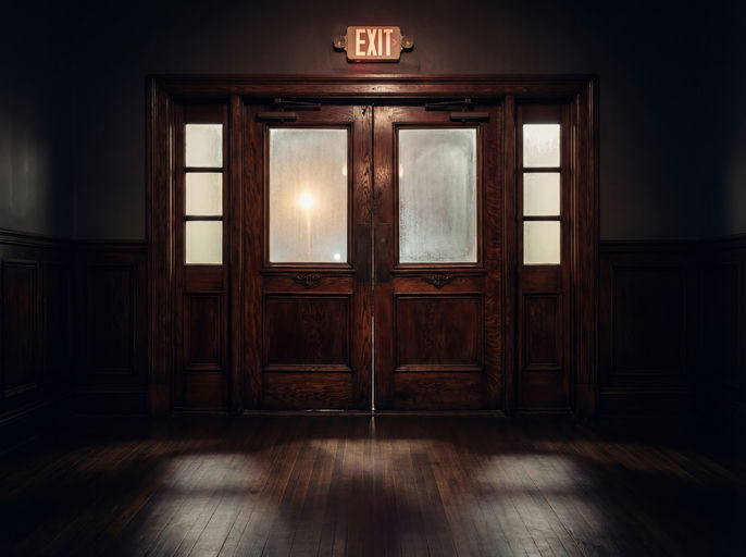Dark Interior Exit Door