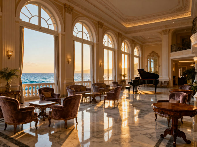 Italian Seaside Hotel Lobby
