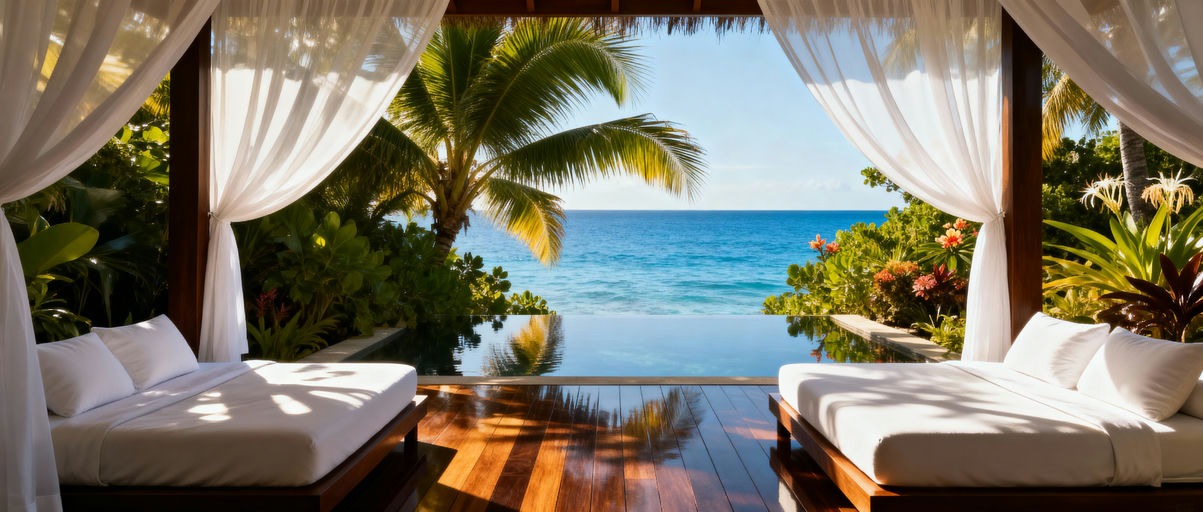 Opulent Tropical Outdoor Spa Pavilion