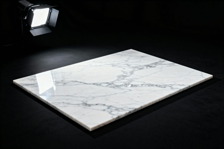 Veined Marble Slab on Black
