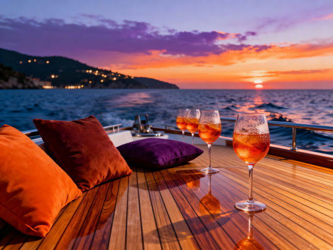 Luxury Yacht Aperol Sunset