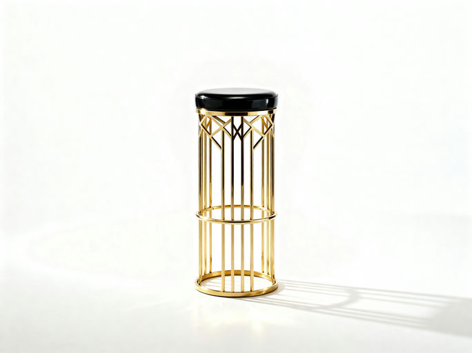 High-Key White Art Deco Stool