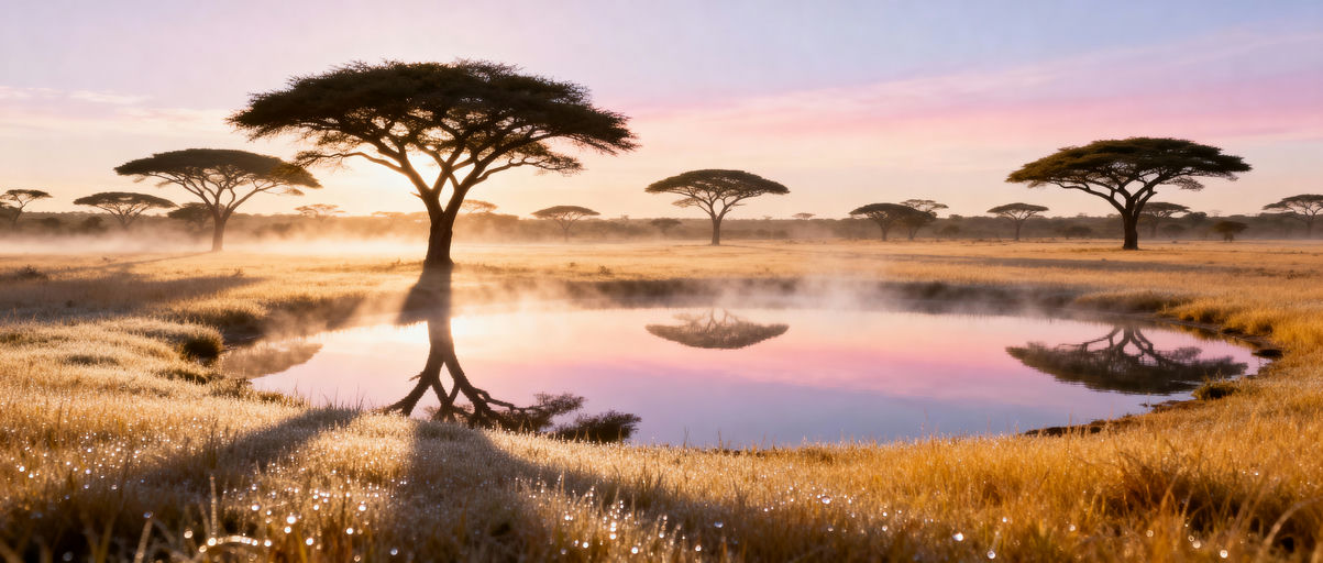 Savanna Oasis Sunrise Reflection