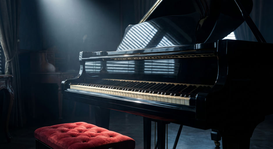 Grand Piano Venetian Blind Shadow