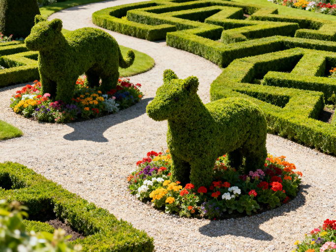 Whimsical Topiary Animal Garden