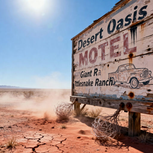 Route 66 Weathered Billboard