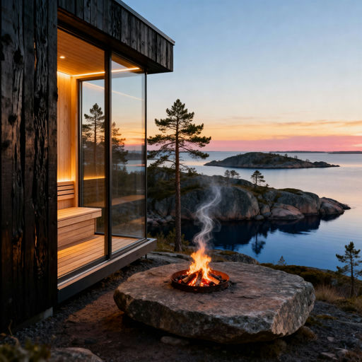Finnish Sauna Archipelago Sunset
