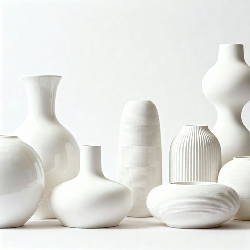 White Abstract Shapes on White