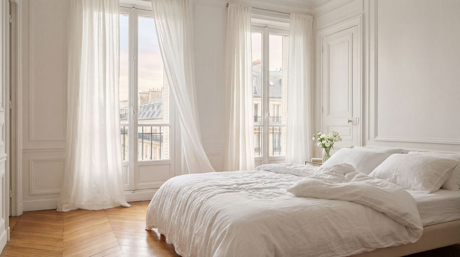 Bright Parisian Bedroom Morning Light