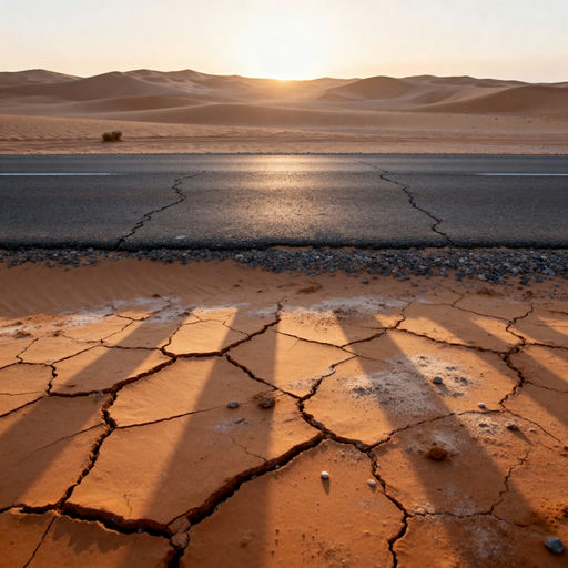 Desert Road at Early Dawn