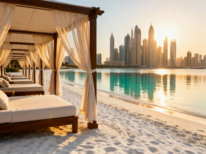 Dubai Beach Resort Skyline View