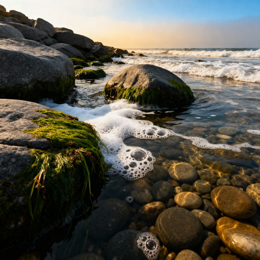 Rugged Ibiza Shoreline and Moss