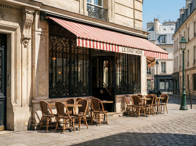 Parisian Cafe Midday Sun