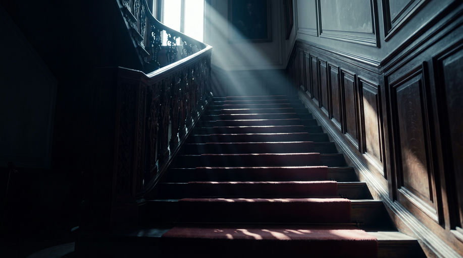Dramatic Staircase Light and Shadow